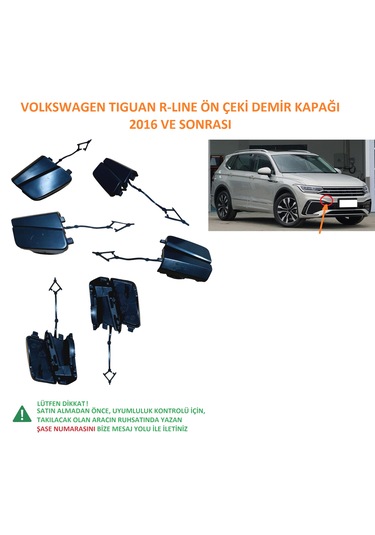 Volkswagen Tiguan R-line Ön Tampon Çeki Demir Kapağı 2021 Ve Sonrası