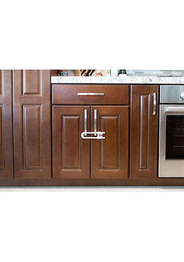 Büro Ev Bebek Güvenliği İçin 4adet Sürgülü Plastik Çekmece Koruma Kilidi Seti Gri