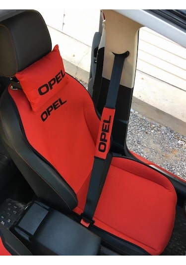 Opel Nakışlı Ön İkili Oto Koltuk Minderi 2 Adet Boyun Yastığı 2 A