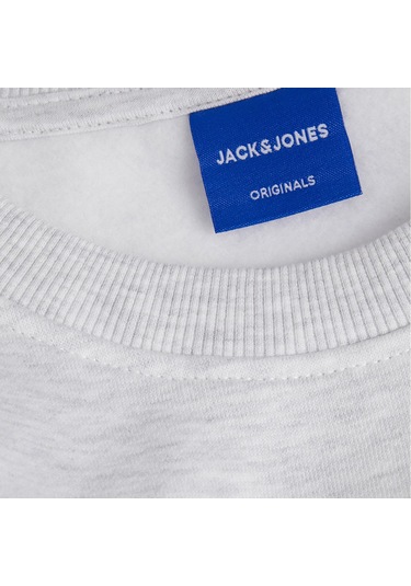 Açık Gri Jack & Jones Erkek Bisiklet Yaka Sweatshirts 12262880 001