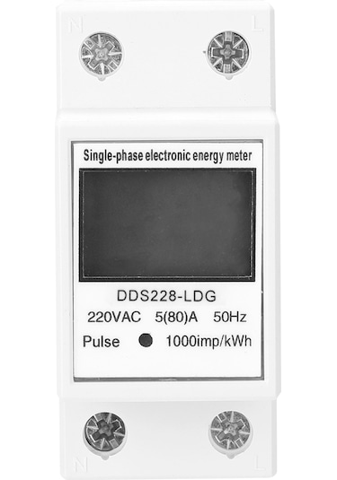 Reedark "220v Tek Fazlı Lcd Ekranlı Elektrik Sayacı - Dın Ray Montaj, Gerçek Zamanlı Tüketim Göstergeli"