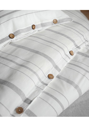 Cotton Collection Tek Kişilik Çizgili Nevresim Seti Solinea Renkli