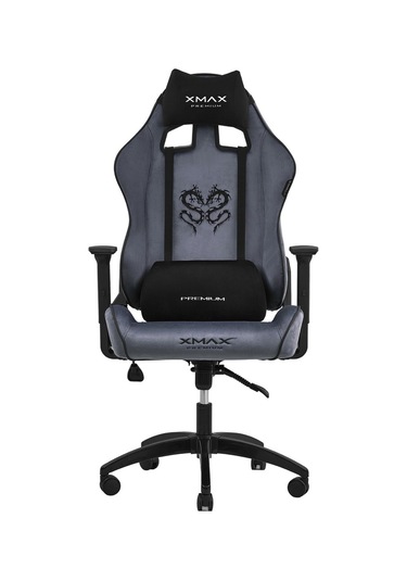 Rio Balerion Antrasit Gri Kadife Terletmez Kumaş Gaming Oyuncu Koltuğu -5 Gri