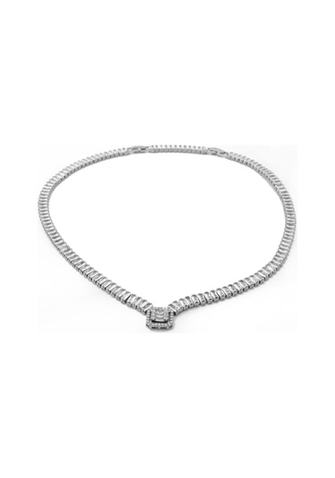 Pigado Paslanmaz Çelik Taşlı Baget Kadın Kolye 001