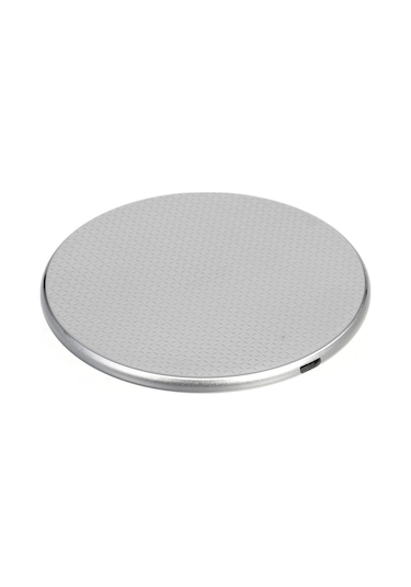 Honmex Alüminyum Alyuminyum Ufo 3d Yüzeyli 10w Hızlı Kablosuz Şarj Cihazı Gri+gümüş - Şarj Kablosu Ve Kullanım Kılavuzu Dahil