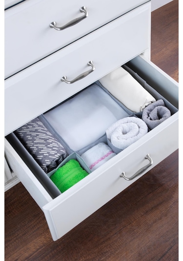 7 Bölmeli Çekmece İçi Düzenleyici Organizer Gri