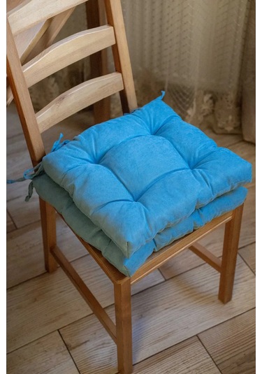 Slavıca Sandalyeye Takılan Bağcıklı Kare Yastık 40x40cm 363124950 Koyu Mavi