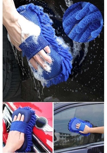 Mikrofiber Araba Yıkama Eldiveni Süngeri Temizleme Oto Bakım Yıkama Bezi Havlu