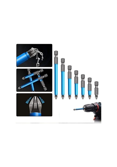 Konesam 7 Parça Elektrikli Tornavida Ucu Seti 25mm-150mm : Anti Kayma, Güçlü Mıknatıs, Profesyonel Çapraz Uçlar - Çok Amaçlı Kullanım