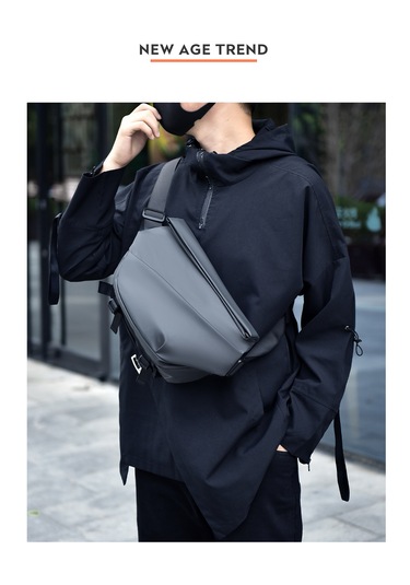 Trendy Erkek Çapraz Askılı Çanta-gri Grı