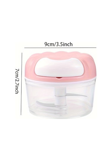 Eastmeeetwest--1 Adet Çok Fonksiyonlu El Sarımsak Öğütücü & Et Doğrayıcı - Kolay Hazırlık İçin Temel Mutfak Aleti Pembe