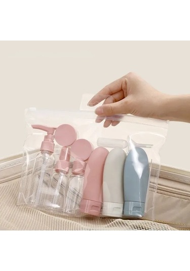 Maiyame Seyahat Kozmetik Şişe Seti: 8 Farklı Kap + Su Geçirmez Pouch, Kaçak Koruma, Reçine & Sprey Fişekler, Evvela Ve Bebek Bakımı İçin Uygun Diğer