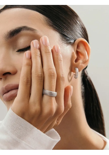 Fly Jewelry 925 Ayar Geniş Gümüş Yüzük 256687268 Gri