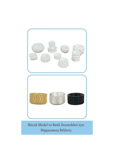 Mumluk Şamdan Tealight Mum Uyumlu Tekerlek Model - Beyaz