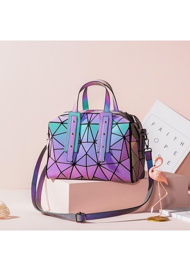 Moda Kadın Çantası Omuz Çantası Aydınlık Haberci Çantaları Geometri Çapraz Çanta Yüksek Kapasiteli Black2 Çok Renkli