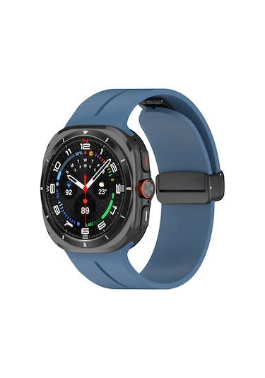 Samsung Galaxy Watch 7 Ultra 47mm Uyumlu Manyetik Mıknatıslı Band Silikon Kordon Kayış
