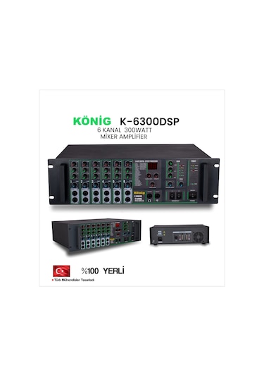 König K-6300dsp 300w 4ohm-0,5ohm/100v 6 Kanal Küp Mixer Anfi Reve