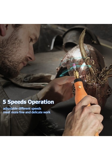 Springsun Usb Şarjlı 5 Hızlı Taşınabilir Döner Alet Seti - Çoklu Aksesuarlı Kesme, Zımpara, Gravür Ve Dıy İşleri