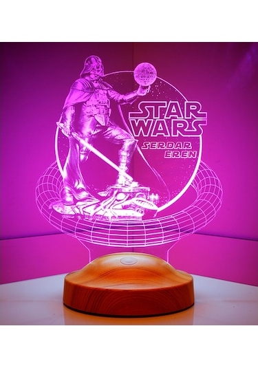 3D Star Wars Darth Vader Kişiye Özel Hediye 3D Led Lamba