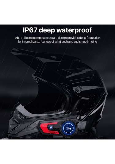 Xindoker Coolreach X7 Motosiklet Bluetooth Kulaklığı - Bt5.0, Ip67 Su Geçirmez, Gürültü Azaltma, 800mah Pil, İki Telefon Bağlantısı, Mavi