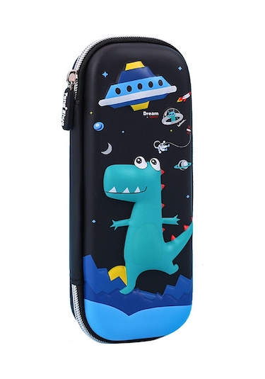 Aurora Sevimli Yaratıcıkalemçantasıkırlı Dayanıklışrtasiye Çantasıkalem Kutusu Mavi Dinozor Mavi