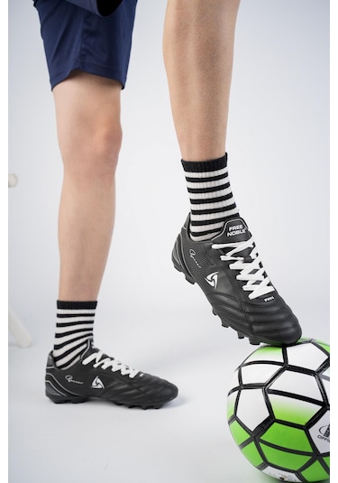 Muggo Pascal Unisex Garantili Krampon Halı Saha Futbol Spor Ayakkabı Siyah - Beyaz
