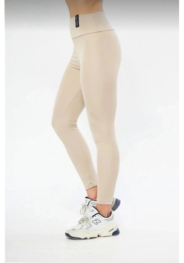 Munn Collection Kışlık Yüksek Bel Toparlayicı Ve Sıkılaştırıcı Likralı Şardonlu Tayt - Bej Bej