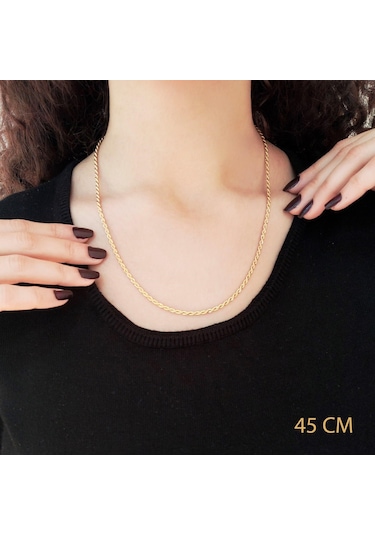 Çelik Zincir Altın Kaplama Burgu Model 2,5 Mm Zn-126 Altın