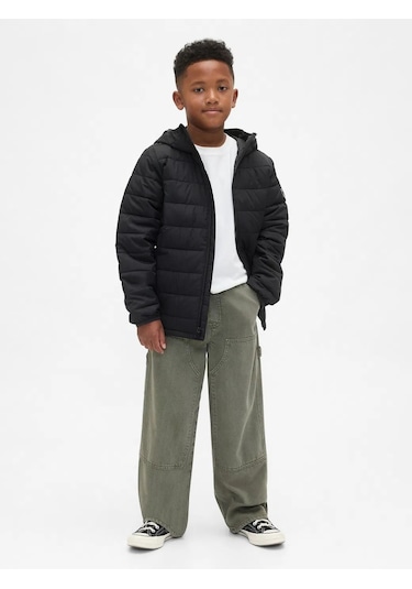 Gap V-frch Lw Logo Puffer Mont Siyah