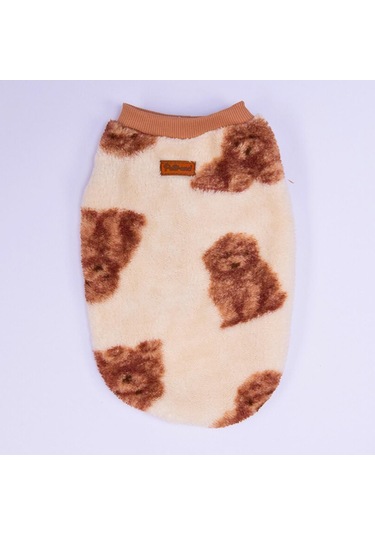 Poodle Paw Peluş Sweat Poodle Desenli Kedi Köpek Sweati Kedi Köpek Kıyafeti Köpek Peluş Kolsuz Sweat Sıcak Tutan Süveter