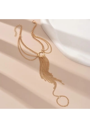 Bohemian Tarzı Çok Katmanlı Zincir Püsküllü Halhal