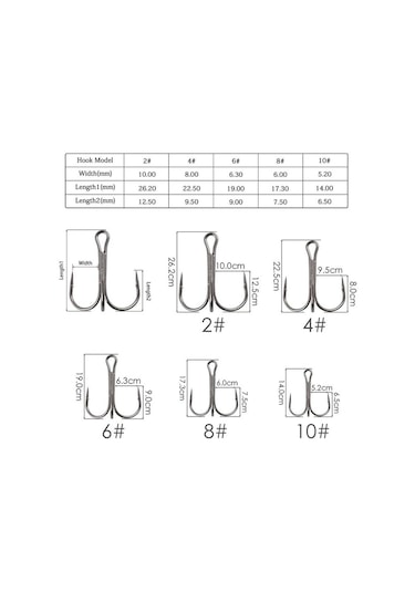 Valkyrie 50 Adet Karbon Çelik 3lü Çapa Kanca Olta İğne Seti - Kutulu - Heavy Duty Krom