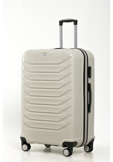 Yefa Pp Polipropilen Kırılmaz Kabin & Orta & Büyük Boy 3'lü Valiz Seti Kemik