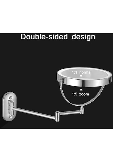 Cbtx Duvara Monte Yedi Kat Büyütme Çift Taraflı Led Işıklı Makyaj Aynası 8''