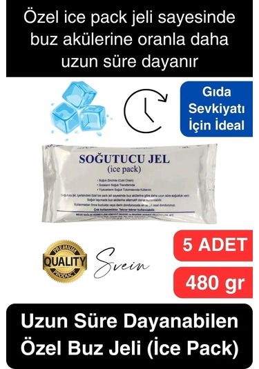5 Adet 480 Gr Soğutucu Jel Poşet Buz Aküsü Yolculuk Seyahat Yiyecek İçin Uygun Uzun Süre Dayanım Çok Renkli