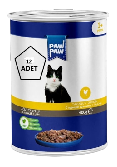 Paw Paw Joleli Tavuklu Yetişkin Kedi Konserve 12 x 400 G