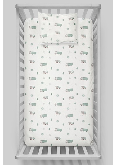 Organik Bebek Boy Lastikli Çarşaf Seti 70x110 - Şehir Macerası