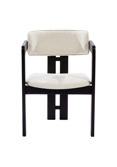 Narvik İskandinav Still T Model Ahşap Sandalye Siyah - Beyaz