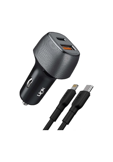 LinkTech C498 38W 2x USB Type-C - Lightning Kablolu Araç Şarj Aleti
