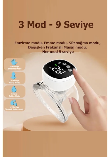 Babyhope MY-376 Göğüs Pompası Şarjlı Giyilebilir Elektrikli Sessiz ve Elleri Serbest Kullanım