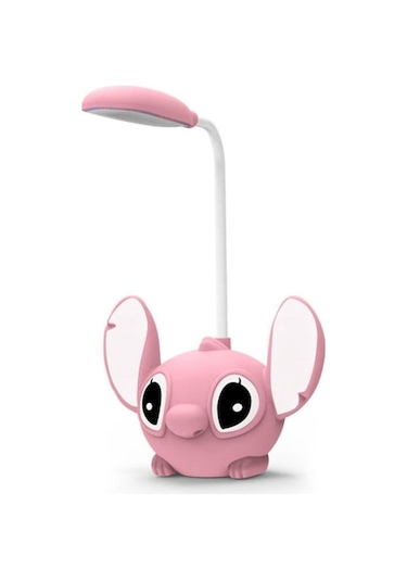 Novahub Pembe Çocuk Ofis Lambası, Kalem Kuyruklu Çalışma Lambası, Ortam Gece Lambası, Şarj Edilebilir Led Okuma Lambası