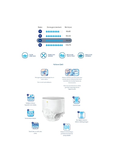 Canped Emici Külot Hasta Bezi Büyük-Large 48 Adet (6Pk*8)