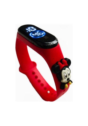 .japanex Renkli Figürlü Dokunmatik Dijital Çocuk Saati Kırmızı Minnie 123227186