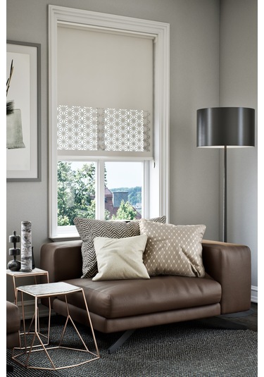 Lazer Kesim Mat Stor Perde, Lazer Kesimli Klasik Serisi, C-181002 Ekru Renk Gül Kurusu