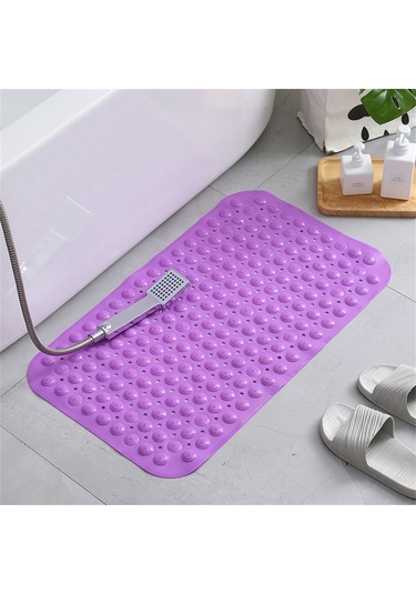 Shineyee Pvc Banyo Kaymazlık Matı - Otel Havuz Banyo Koltukları İçin Süction Cuplu, Toplumlu Ayak Taşı Masajlı, Çevre Dostu, Mor, 35x70cm Diğer