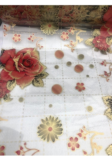 Şefaf Desenli Masa Örtüsü 70Cm X 190Cm 1.8Mm Pvc Masa Örtüsü Dese