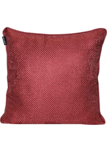 2'lı Hasır Dokulu Fitilli Çift Taraflı Kırlent Kılıfı Kırmızı-2063 - Kırmızı