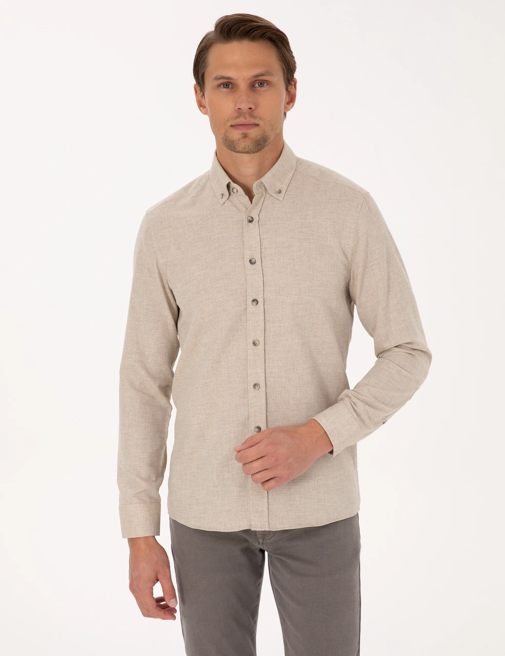 Pierre Cardin Erkek Bej Gömlek Desenli 50316751-vr011 Bej