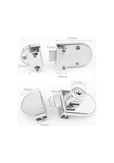 Paslanmaz Çelik Donanım Güvenlik Dolabı Ekran Kilidi Cam Kapı Kilitli Dolap Kapı Kilidi Lockset Style 4