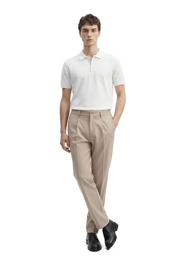 Regular Fit Yüksek Bel Erkek Kumaş Pantolon Gabriel Bej